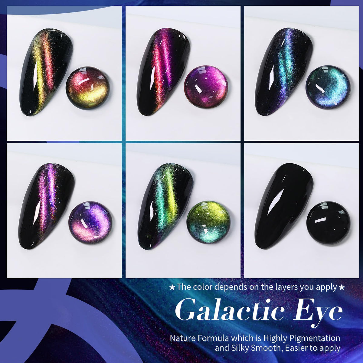 Born Pretty Cat Magnetic Eye Nail Polish Set black base application for dramatic effect