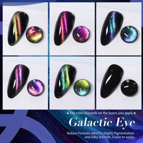Born Pretty Cat Magnetic Eye Nail Polish Set black base application for dramatic effect