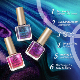 Born Pretty Cat Magnetic Eye Nail Polish Set full collection display