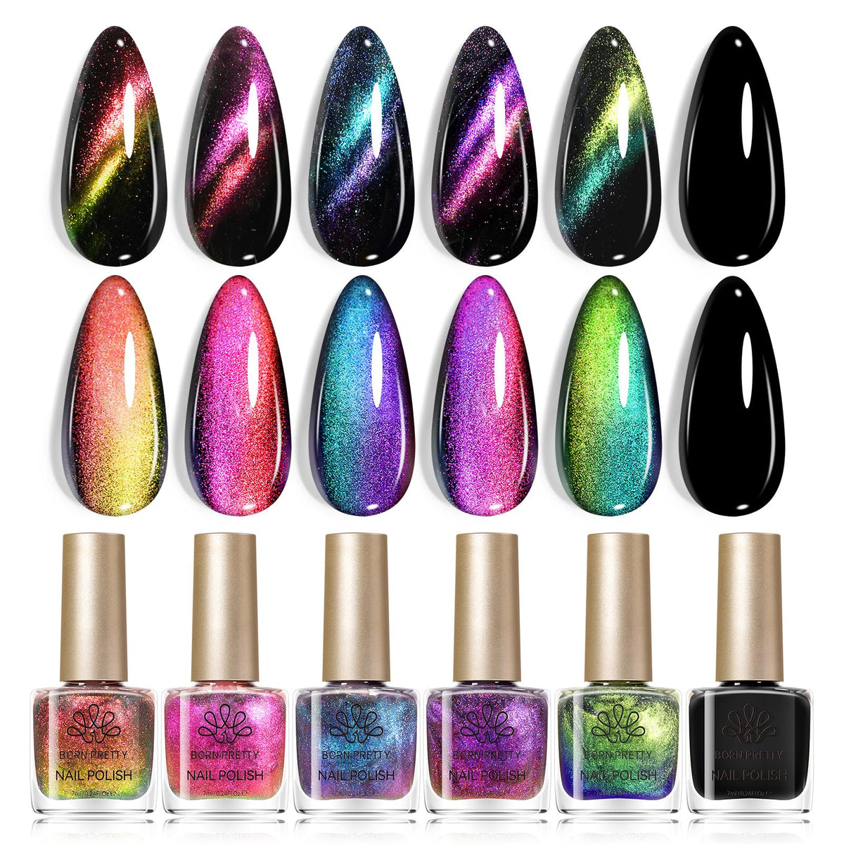 Born Pretty Cat Magnetic Eye Nail Polish Set packaging shown for home manicure