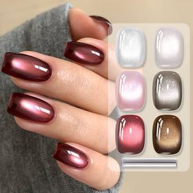 Born Pretty Cat Magnetic Eye Pink Glitter Polish in soft rose glow for daily wear
