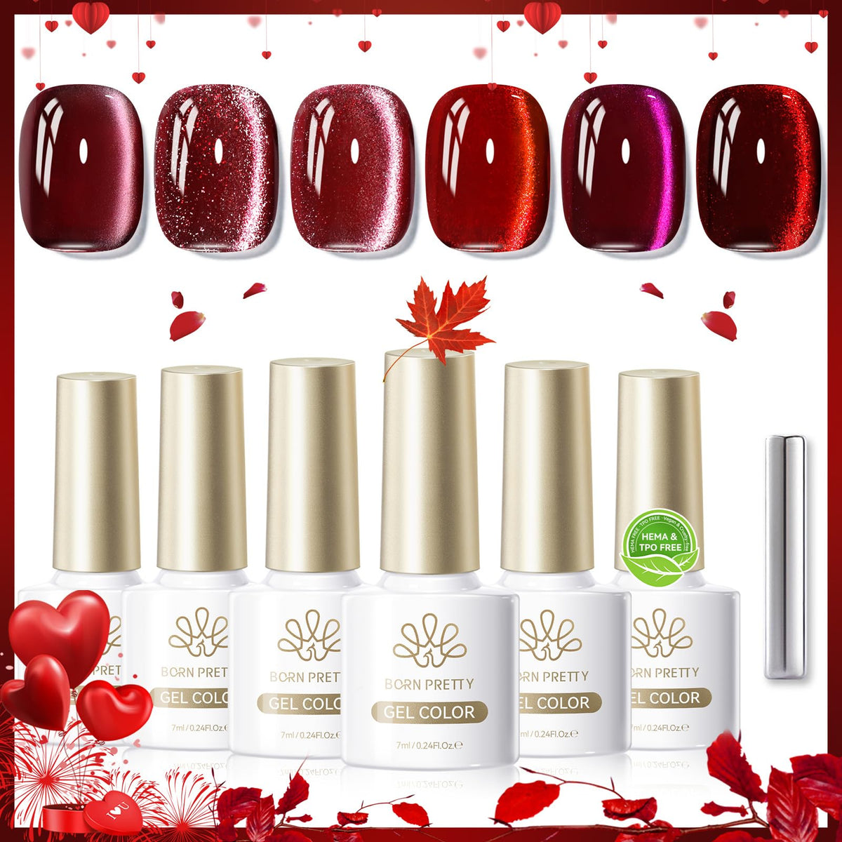 Born Pretty six-color set ideal for DIY nail art and festive winter looks