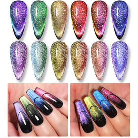 Born Pretty Magnetic Cat Effect on nails creates a unique look.