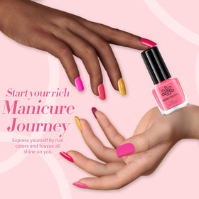 Born Pretty pink nail polish set offers high coverage and long-lasting shine