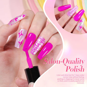 Born Pretty pink nail polishes are non-gel and lamp-free for easy use