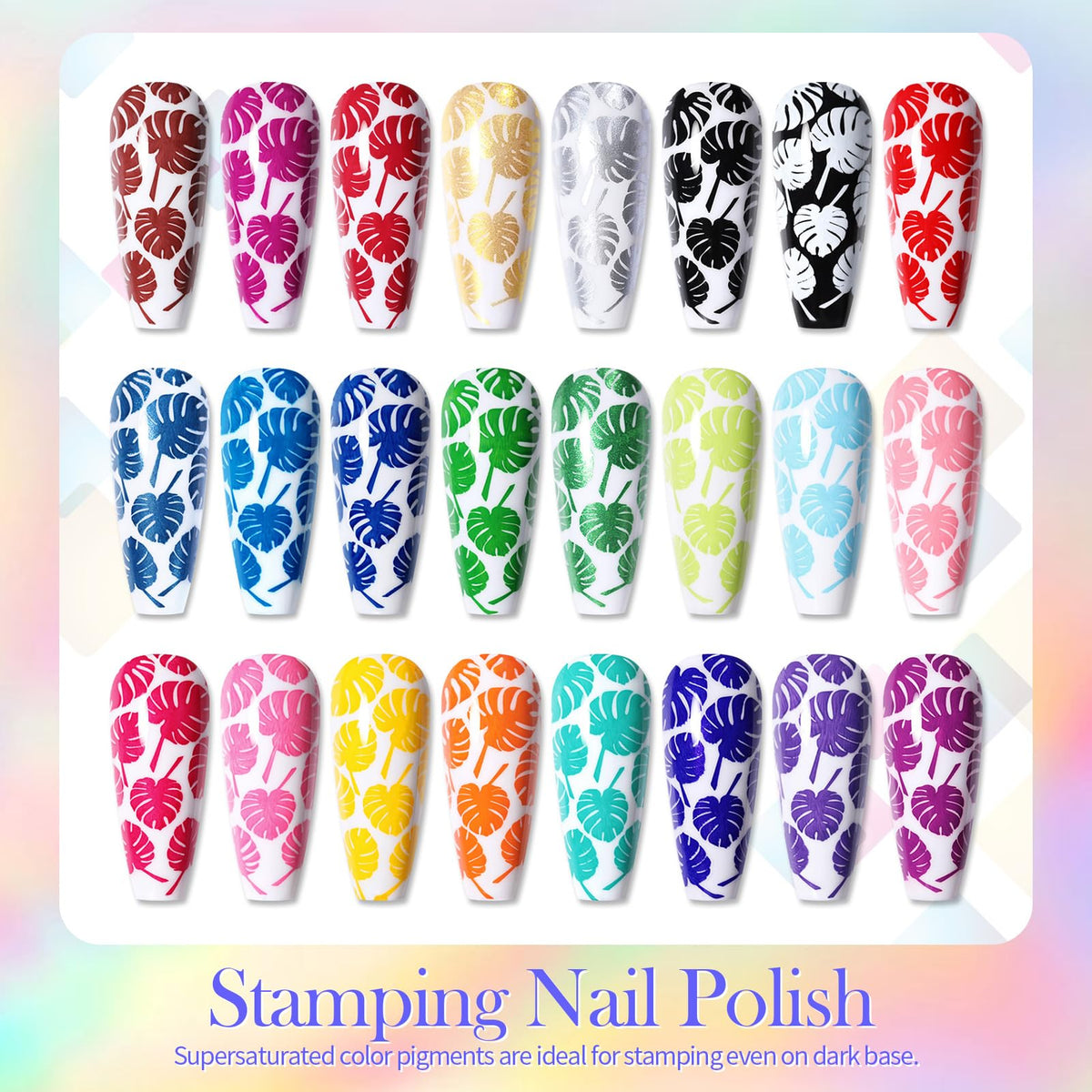 Born Pretty stamping polish close-up showing vibrant pigmentation.