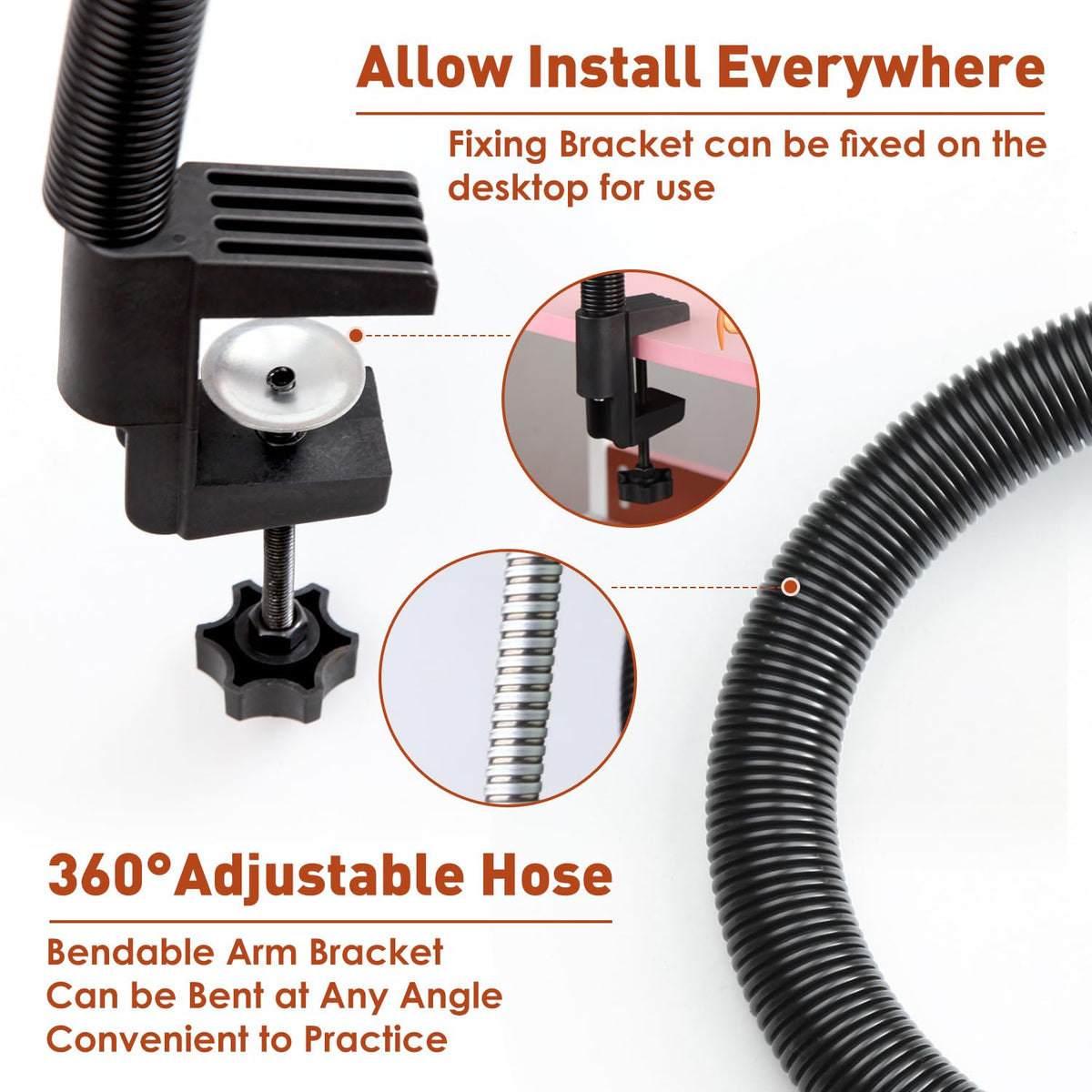 BORNBYME stainless steel handle and bolt provide firm on-table stability.