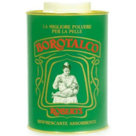 Borotalco powder used on bed linens for a refreshing, clean scent