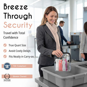 BORSALI TSA clear bag 1L open displaying fast access and visibility
