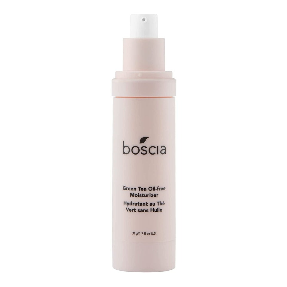 Boscia Green Tea Oil-Free Moisturizer bottle delivering lightweight hydration and shine control.