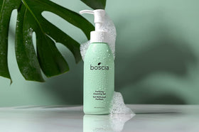 Boscia Purifying Cleansing Gel with Jojoba Leaf and Willowherb for calming redness.