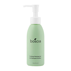Boscia Purifying Cleansing Gel bottle front, gentle cleanse for all skin types and moisture balance.
