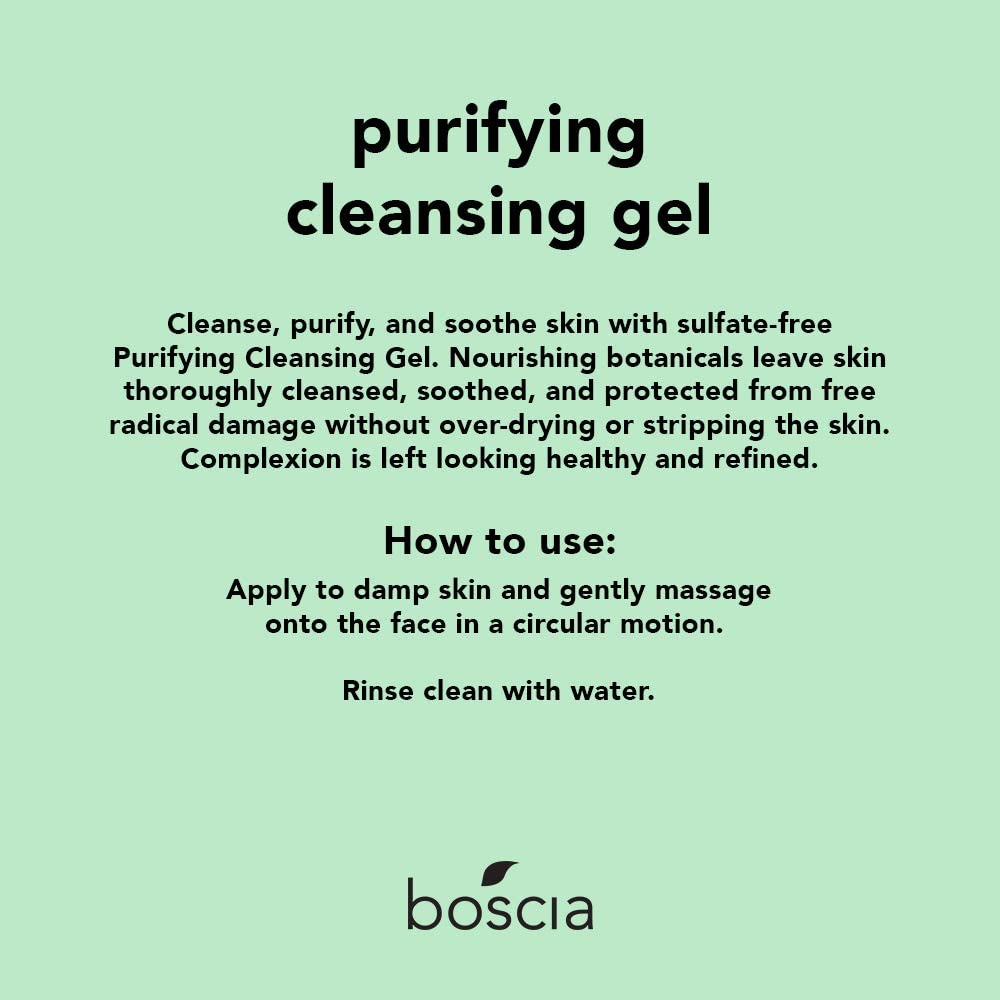 Boscia Purifying Cleansing Gel pump close-up for easy daily use and gentle cleansing.