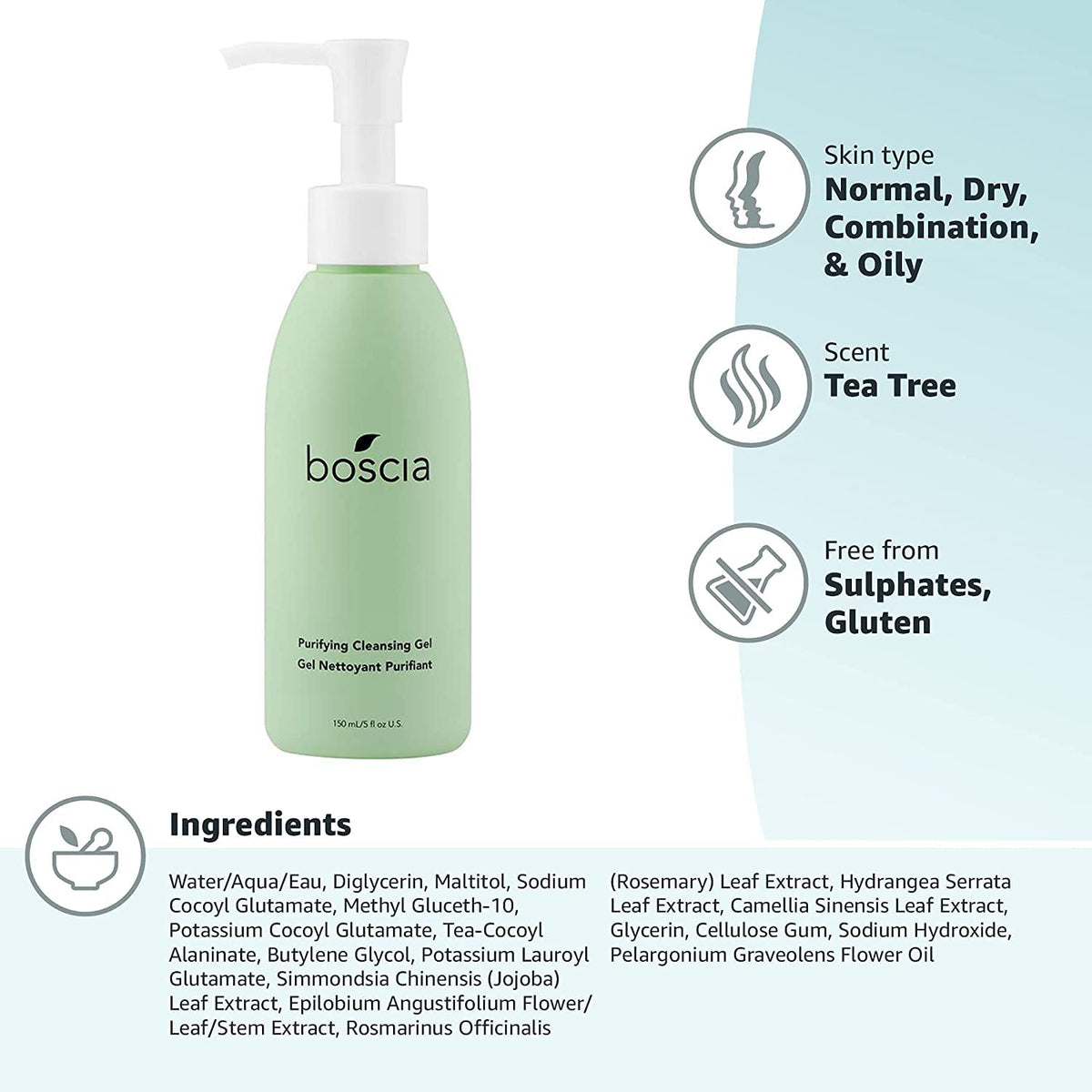 Boscia Purifying Cleansing Gel travel size for cleansing on the go.