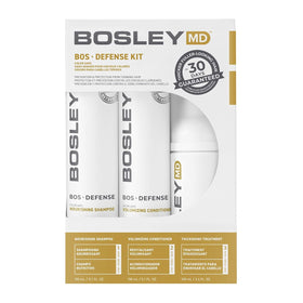 BosDefense Nourishing Shampoo bottle highlights sulfate-free cleansing and scalp care