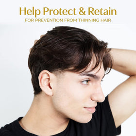 BosDefense Volumizing Conditioner bottle demonstrates weightless volume and shine
