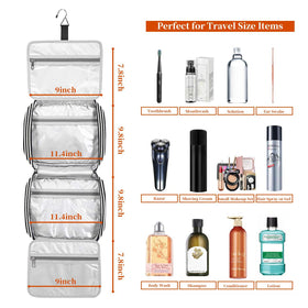 Bosidu leather dopp kit with waterproof base protects contents during travel
