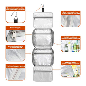 Bosidu travel bag interior mesh pockets keep small items organized