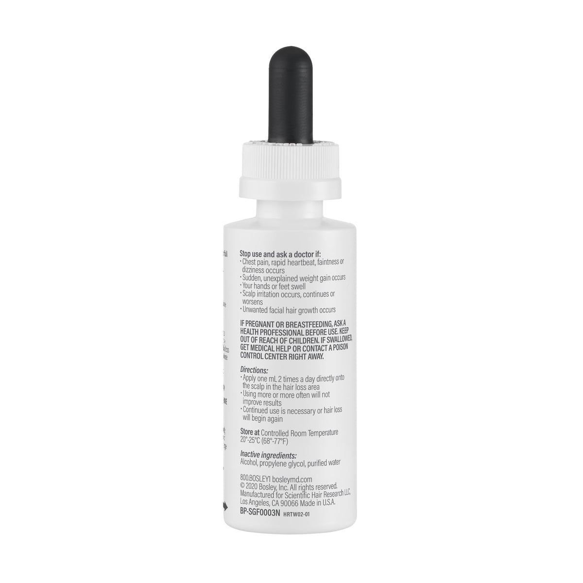 BosleyMD Minoxidil bottle fits into daily hair care routine.