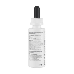 Label highlights vegan, sulfate-free, and cruelty-free features on BosleyMD Minoxidil.
