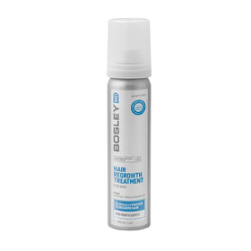 BosleyMD Minoxidil Foam bottle closeup highlighting the 5% formula for thinning hair