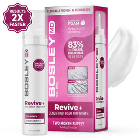 BosleyMD Revive+ foam application demonstrates easy, daily scalp densification.