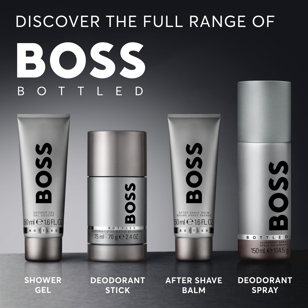 Hugo Boss Boss Bottled deodorant stick sleek design ideal for travel.