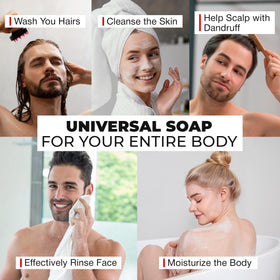 Bossman 4-in-1 bar in use as beard wash offering gentle cleansing and hydration.