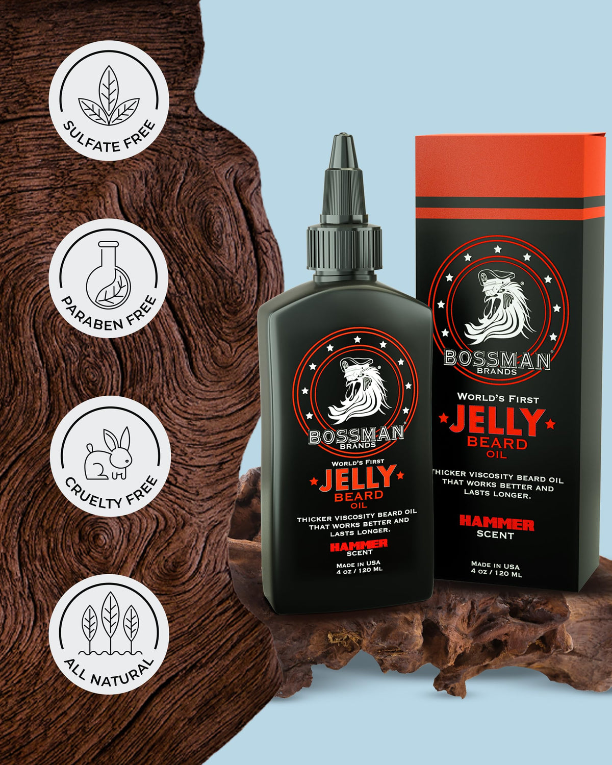 Label highlighting natural ingredients like beeswax, avocado oil, and soybean oil.