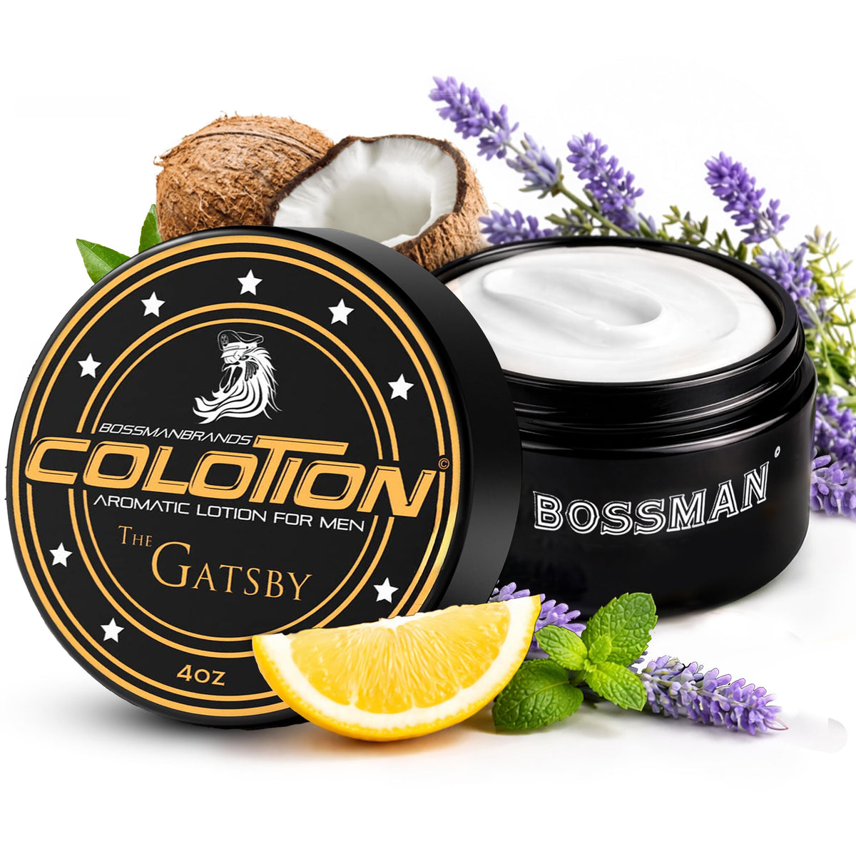 Bossman Colotion bottle pour shows 2-in-1 hydration and fragrance