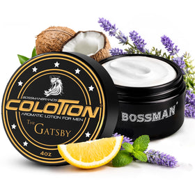 Bossman Colotion bottle pour shows 2-in-1 hydration and fragrance