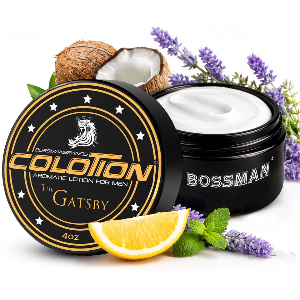 Bossman Colotion bottle pour shows 2-in-1 hydration and fragrance