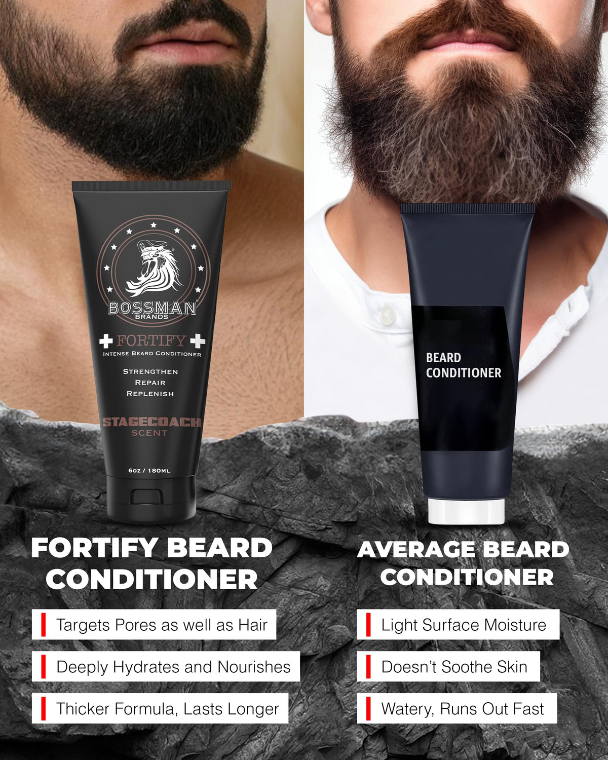In-shower use of Bossman Fortify conditioner for convenient conditioning