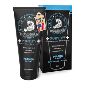 Bossman Fortify Intense Beard Conditioner bottle for smooth, healthier-looking beard.
