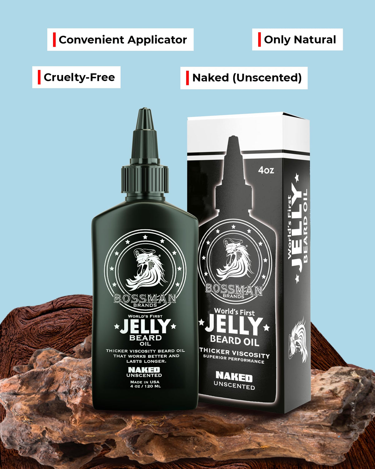 Bossman Jelly Beard Oil being applied on hands for fast absorption