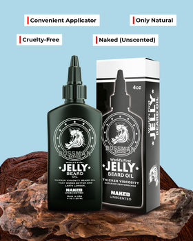 Bossman Jelly Beard Oil being applied on hands for fast absorption