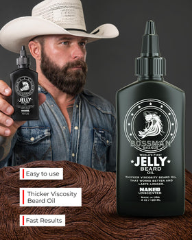 Bossman Jelly Beard Oil 4oz bottle displayed on shelf