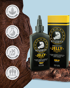 Bossman Jelly Beard Oil contains soybean oil for moisture.