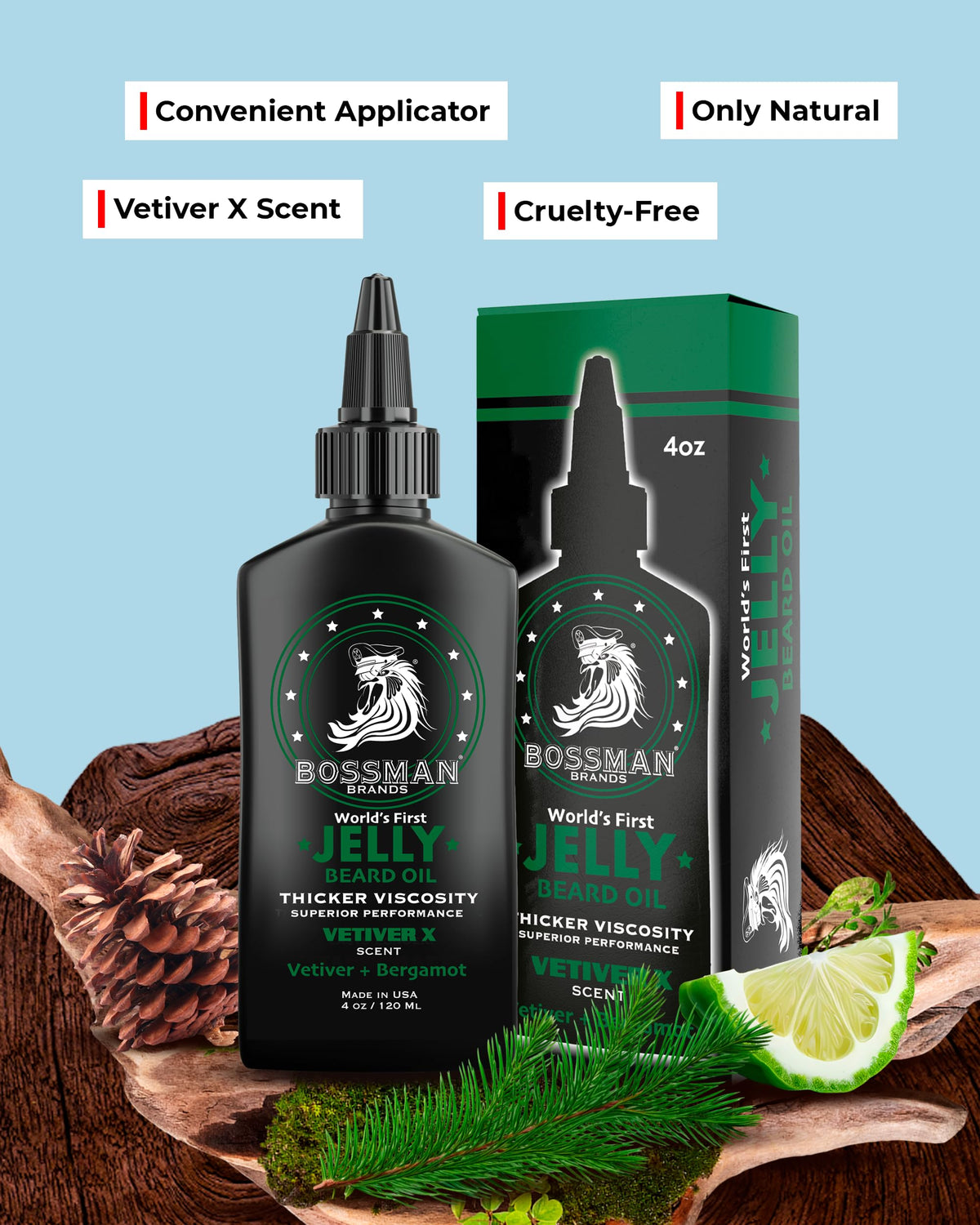 Bossman texture close-up shows thick jelly formula sealing moisture