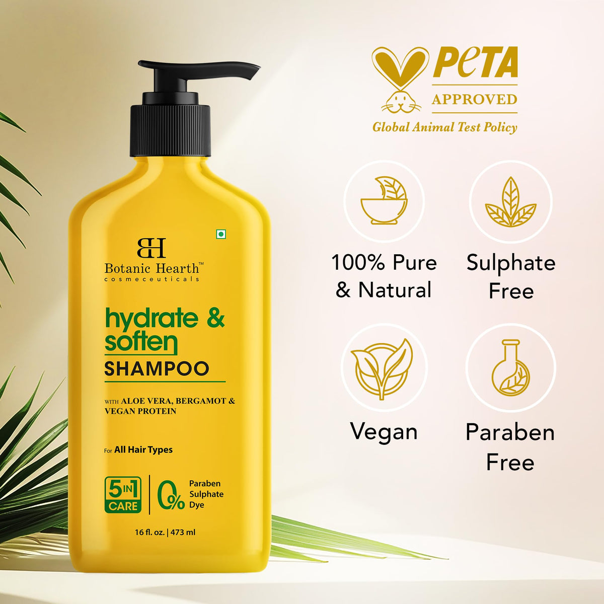 Botanic Hearth Aloe Vera Shampoo suits all hair types for balanced care.