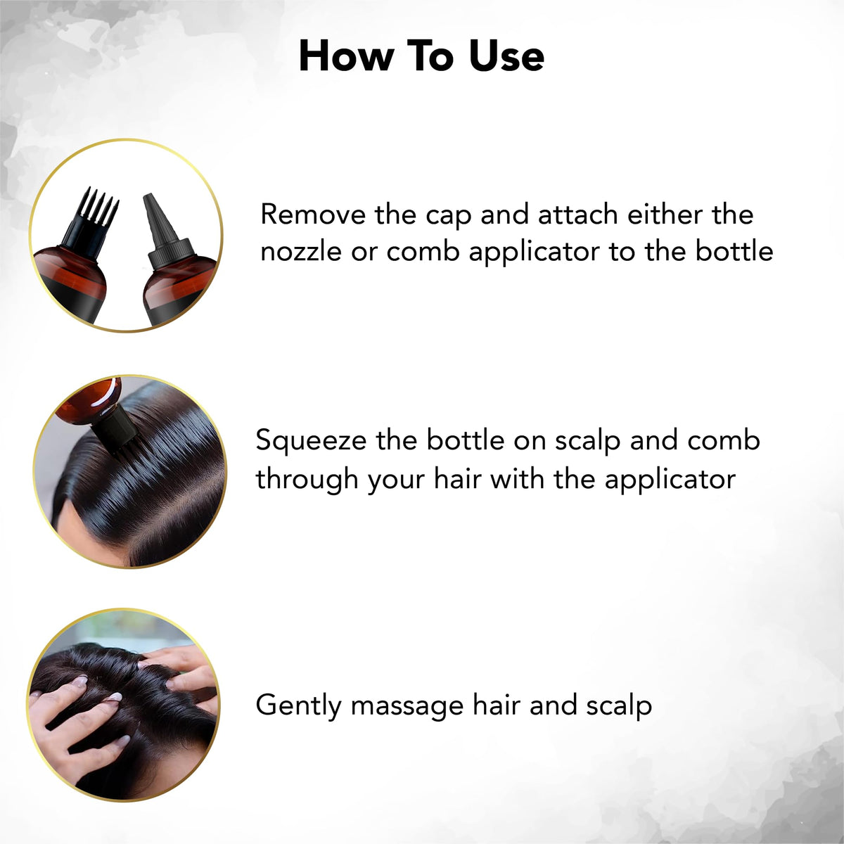 Botanic Hearth Biotin Oil applied to hair to soothe frizz and boost shine.