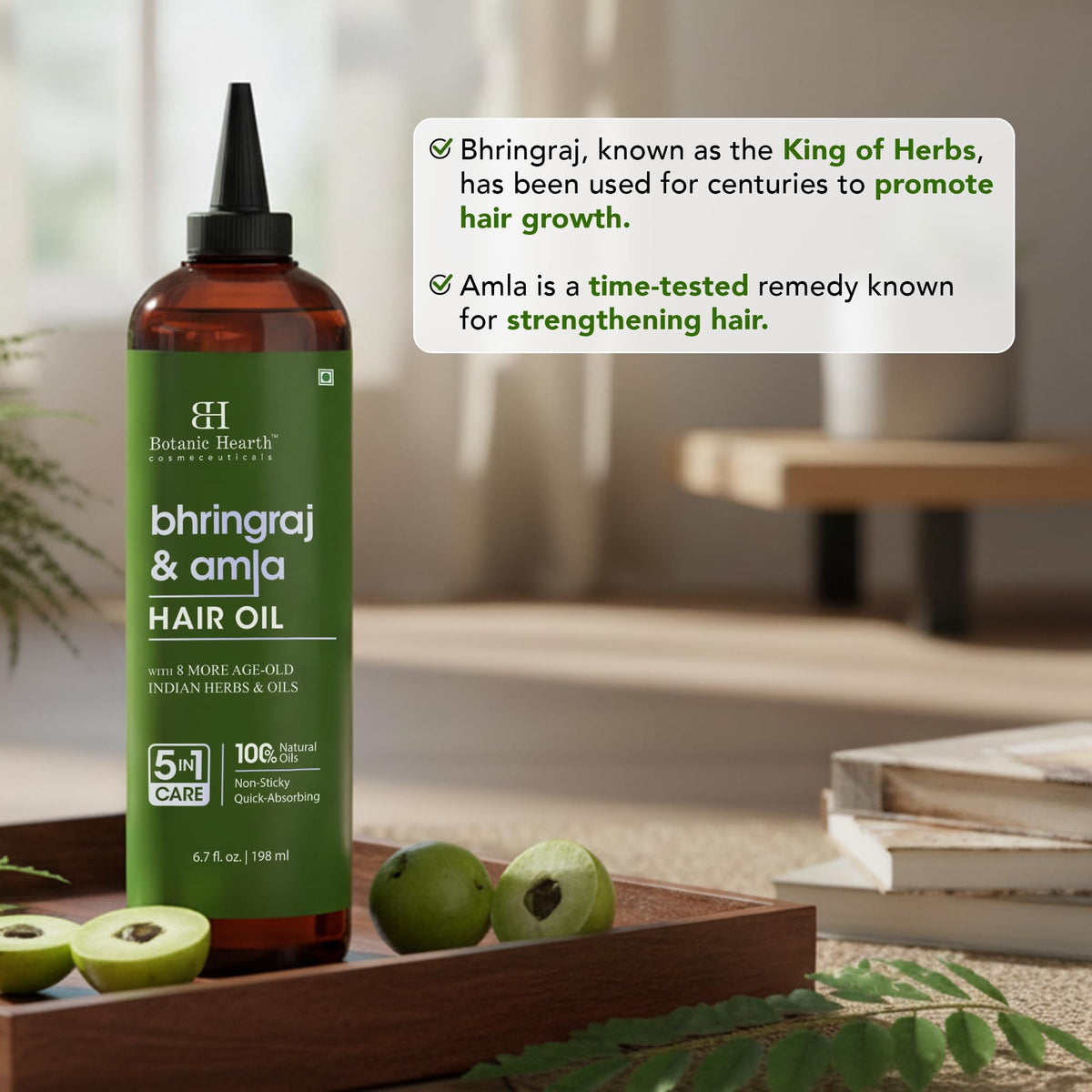 Botanic Hearth bottle in natural light on shelf