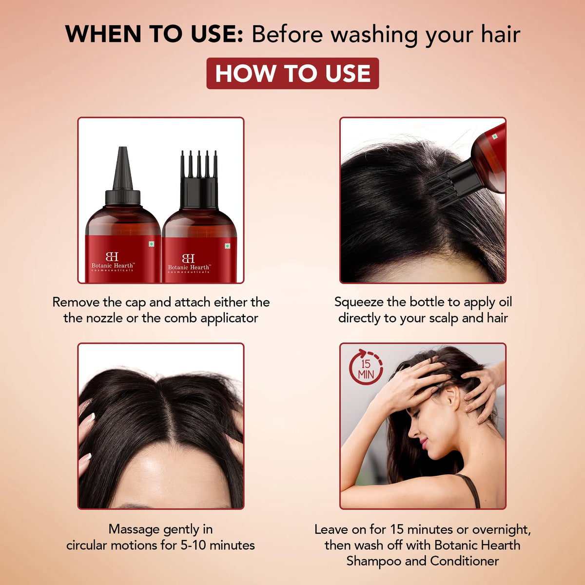 Botanic Hearth caffeine energizing scalp moment suggests refreshed hair appearance