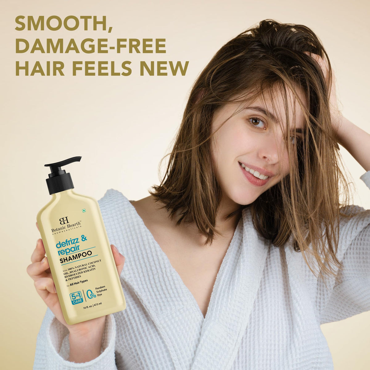 Close-up of Botanic Hearth Coconut Oil Shampoo bottle.