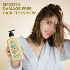 Close-up of Botanic Hearth Coconut Oil Shampoo bottle.