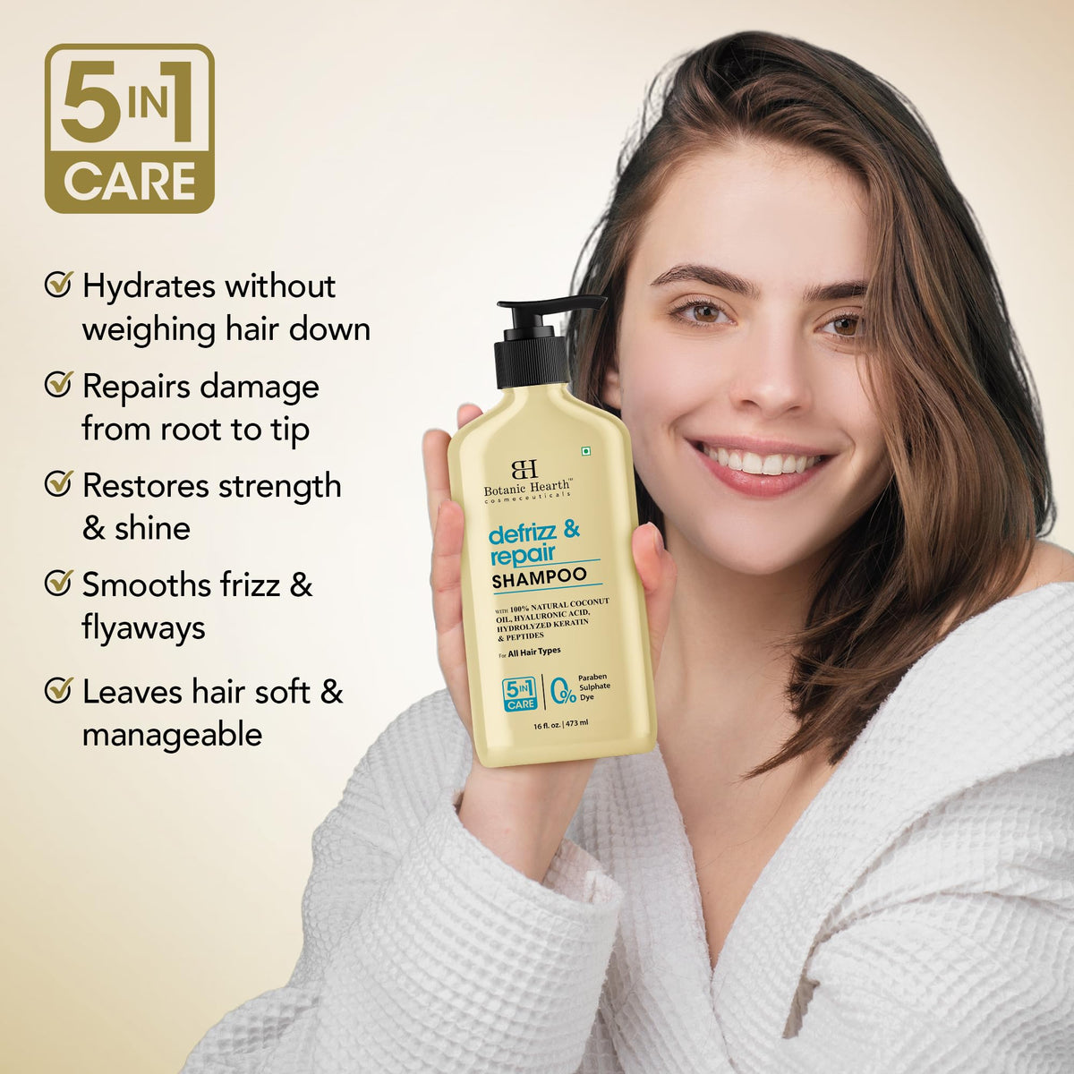 Botanic Hearth shampoo foam creating luxurious lather for a clean scalp.