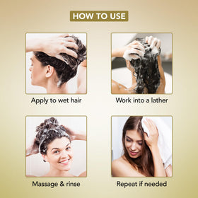 Botanic Hearth Shampoo with keratin and peptides for repair and strength.
