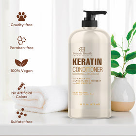 Botanic Hearth conditioner being applied to wet hair for even coverage