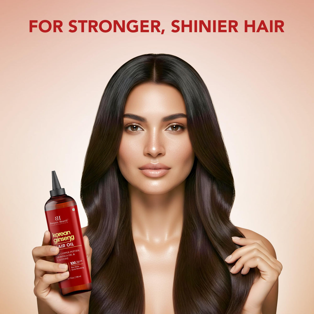 Botanic Hearth bottle in routine demonstrating daily-use lightweight formula