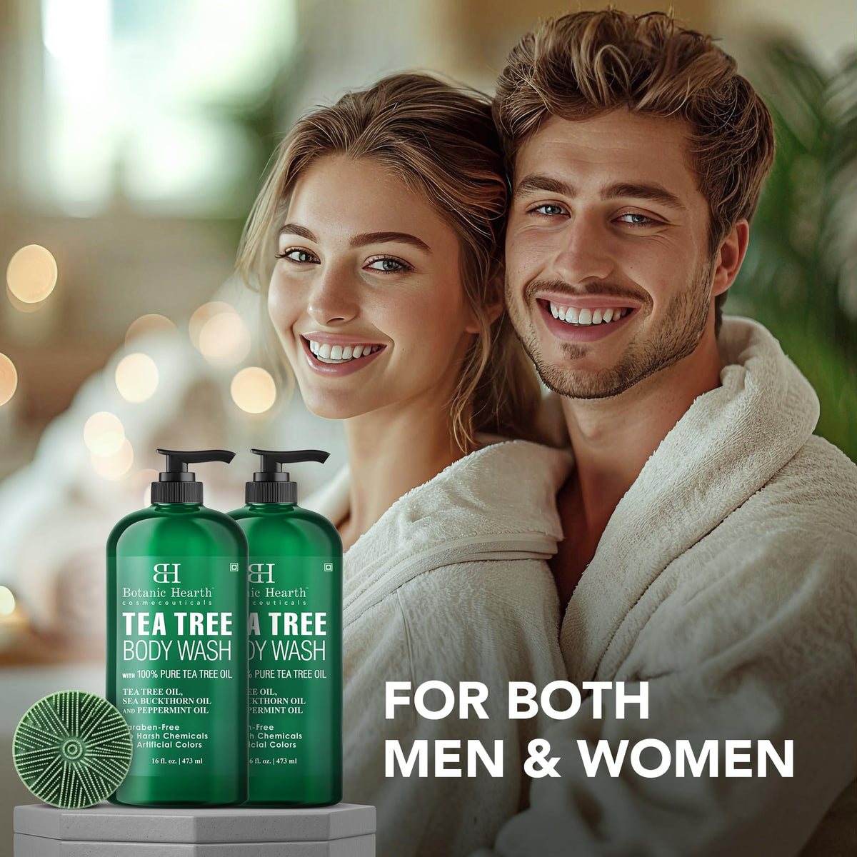 Botanic Hearth foamy lather forms during shower for a refreshing cleanse.